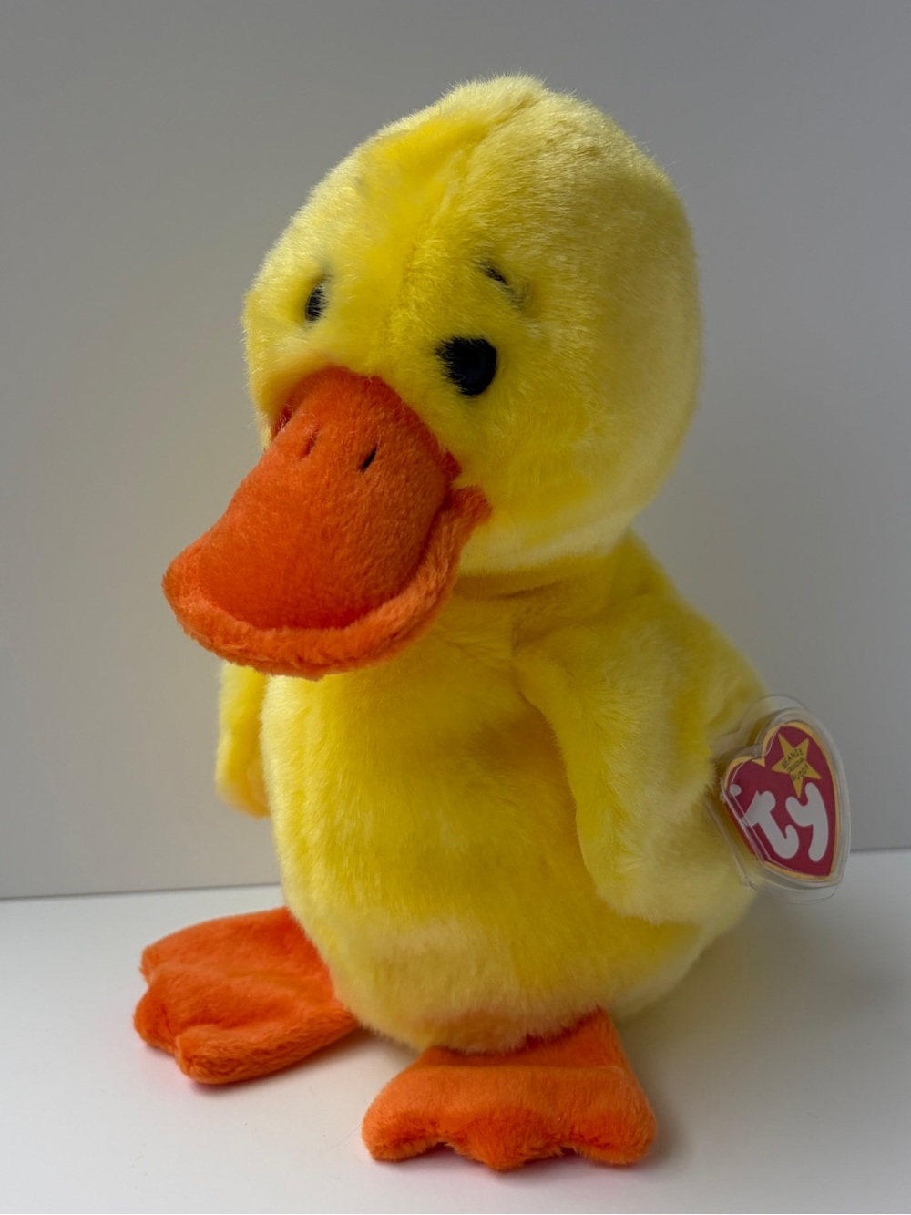 LARGE Vintage TY Beanie Buddy Quackers Duck Beanie Baby 1998